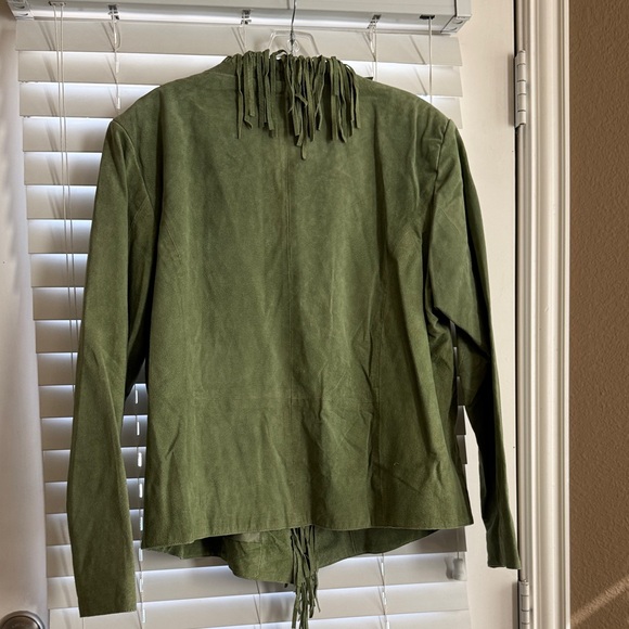 Dialogue Olive Green Fringe Blazer - Picture 11 of 13